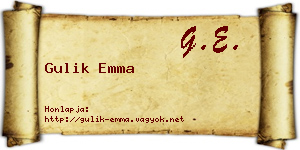 Gulik Emma névjegykártya